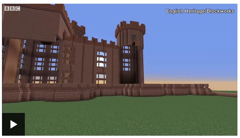 Kenilworth Castle rebuilt Minecraft-style