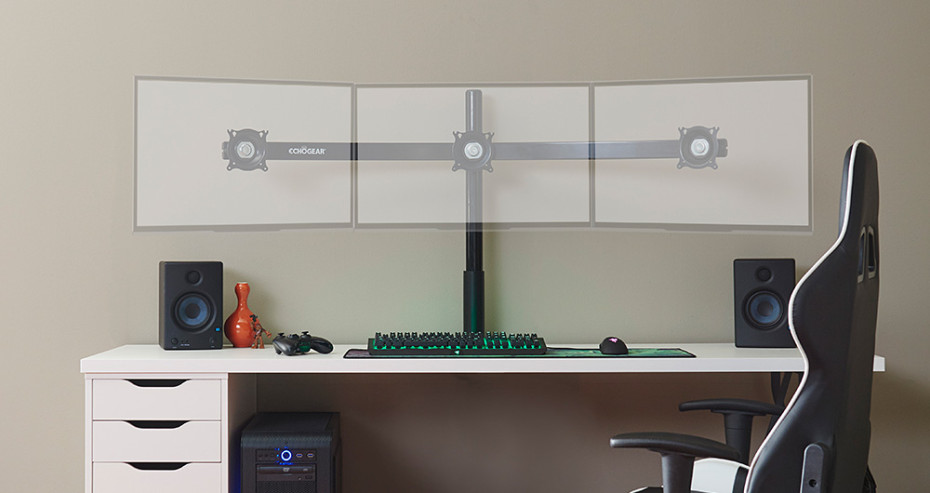 Echogear’s 3-monitor mount is a breeze to set up and adjust